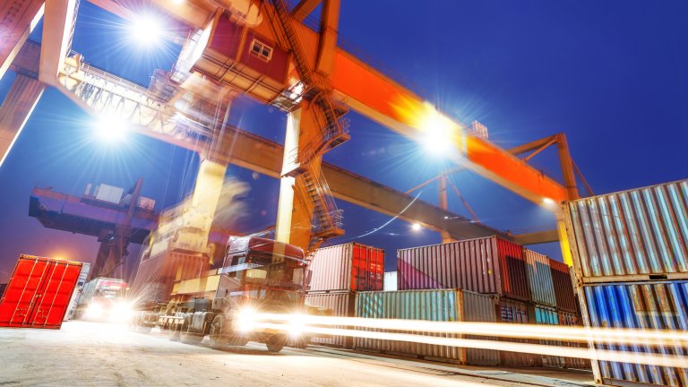 Containerhafen Brückenkran in einem Containerhafen
