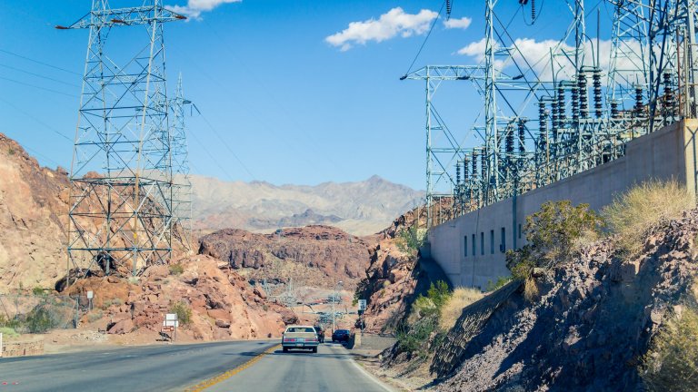 power lines and cables in mountains