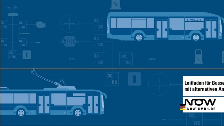 Grafische Darstellung eines Oberleitungs- und eines Elektrobusses
