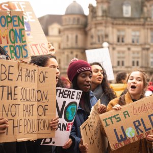 young people protesting for climate